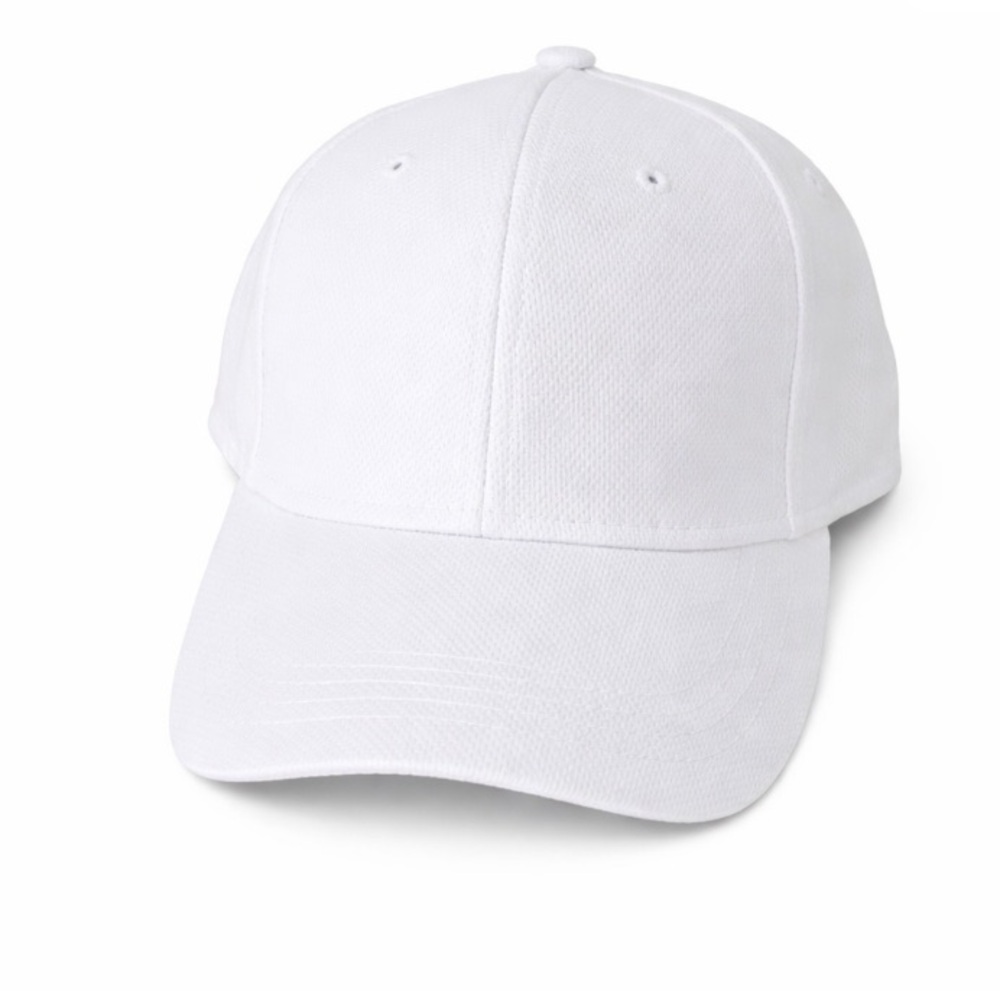 Athletic Works Unisex Classic White Baseball Caps DriWorks Moisture Wick NWT